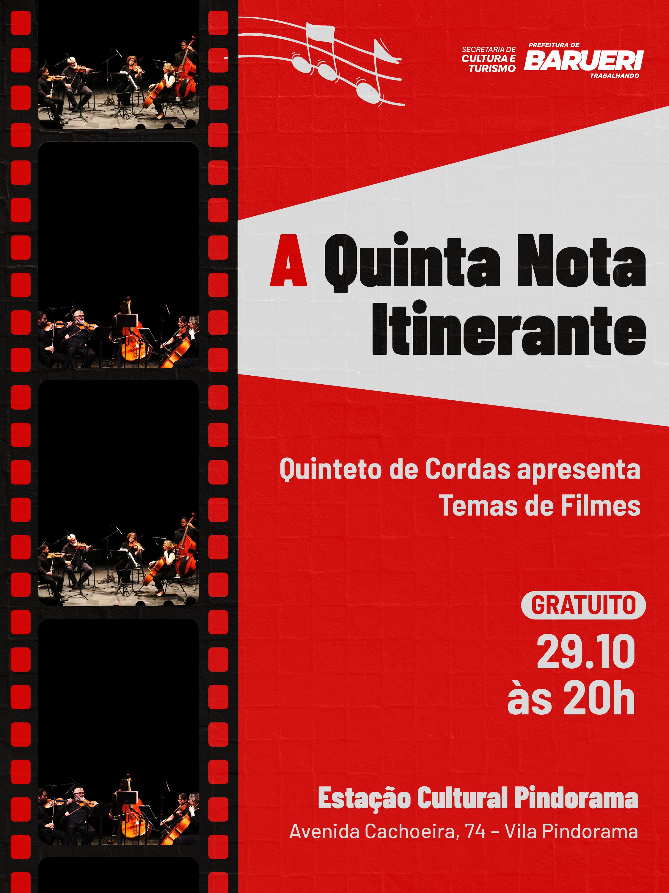A Quinta Nota Itinerante: Quinteto de Cordas apresenta Temas de Filmes