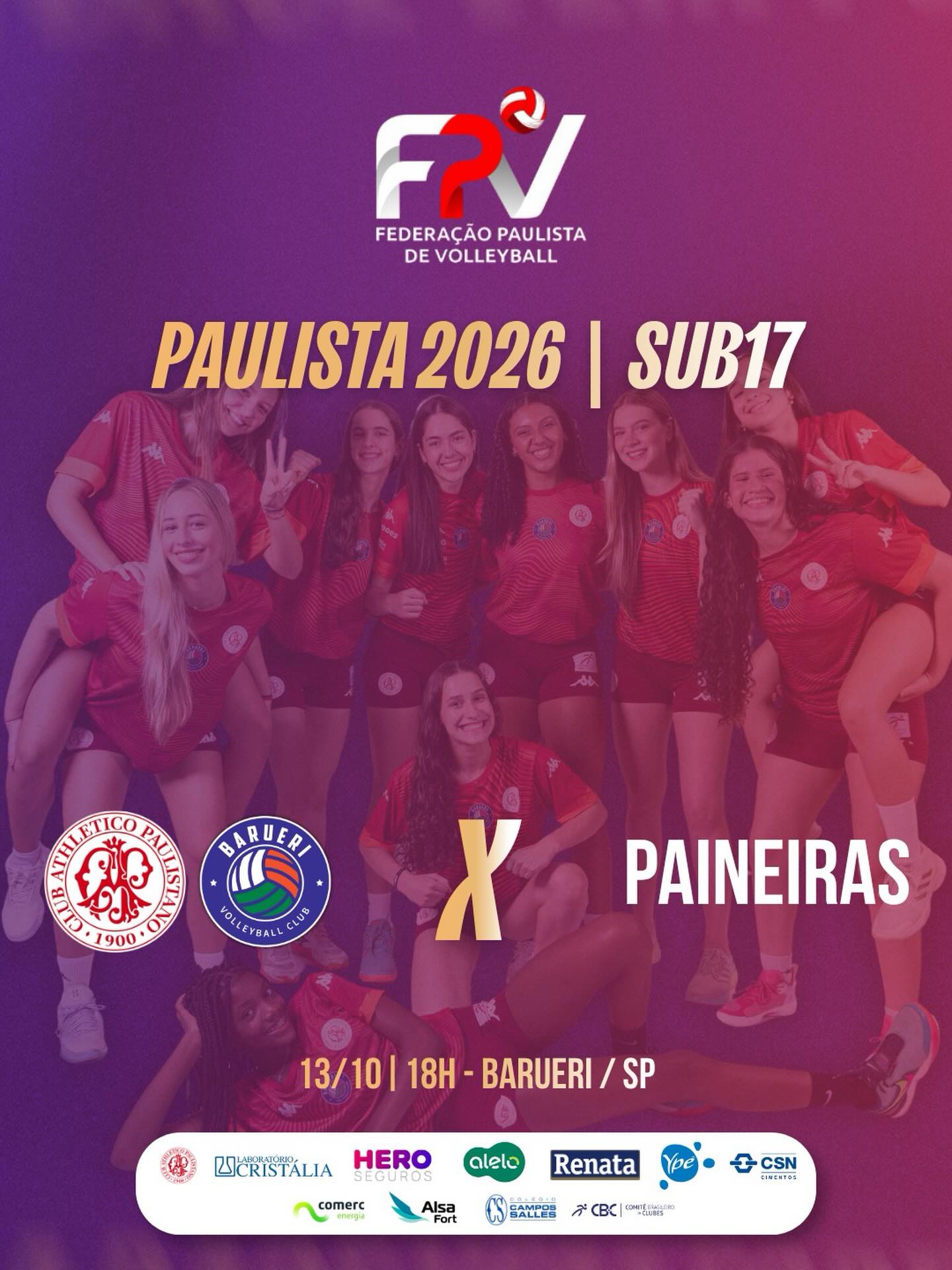 Campeonato Paulista 2026 - Sub-17: Barueri Volleyball Club vs Paineiras