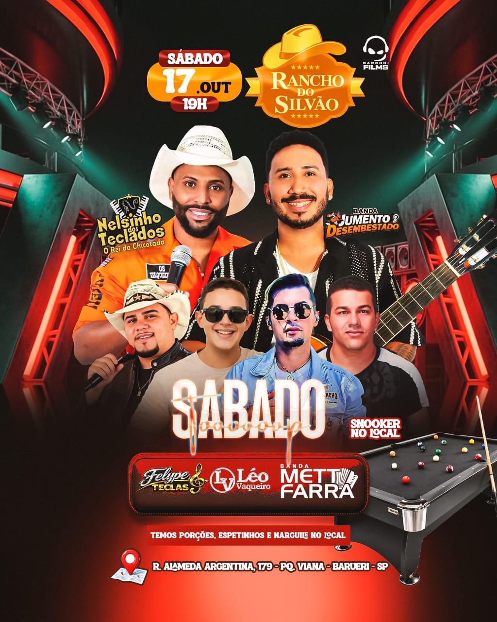 Sábado no Rancho do Silvão com Nelsinho Teclados, Banda Jumento Desembestado, Felype Teclas, Léo Vaqueiro e Banda Mett Farra